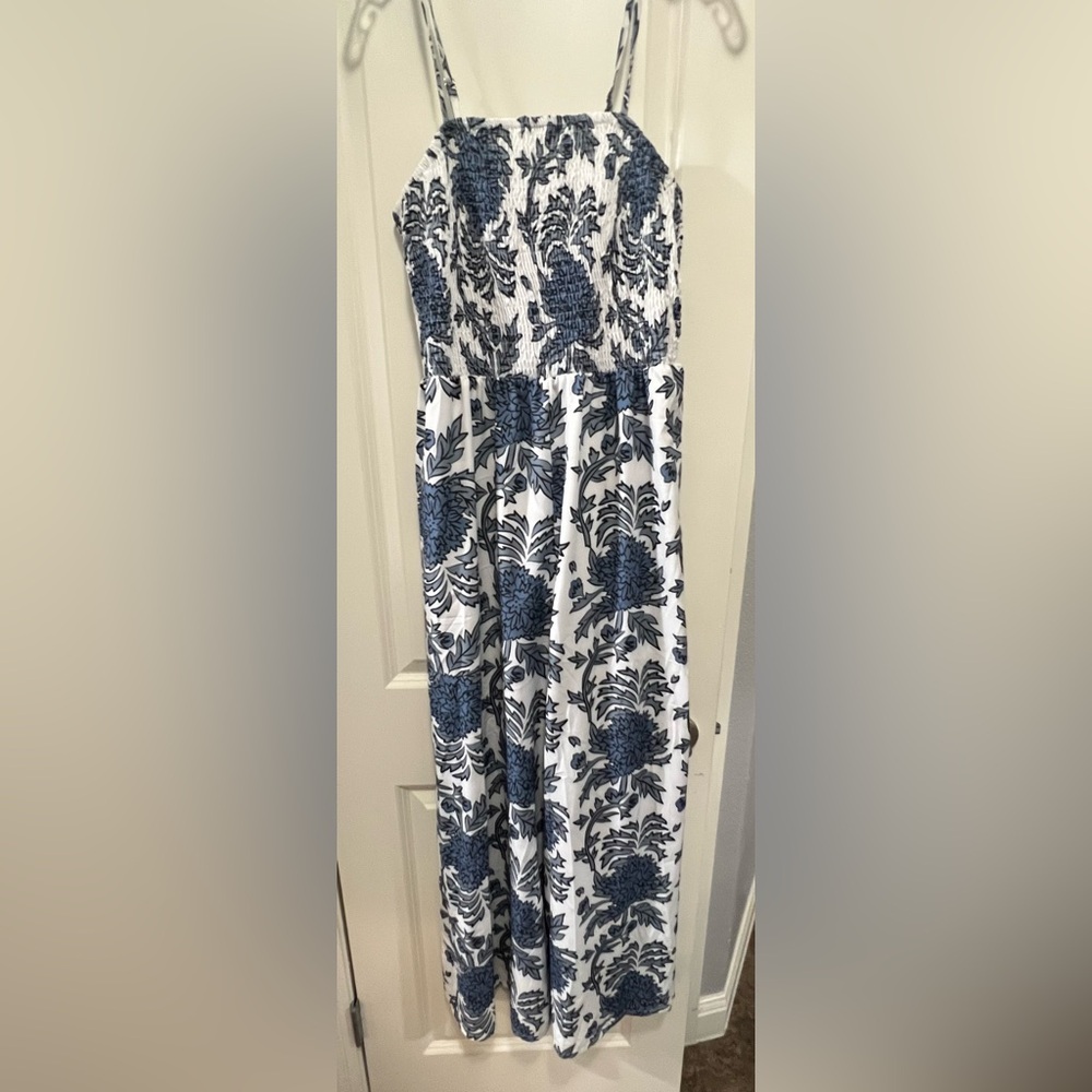 Allover Floral Print Shirred Wide Leg Cami Jumpsuit